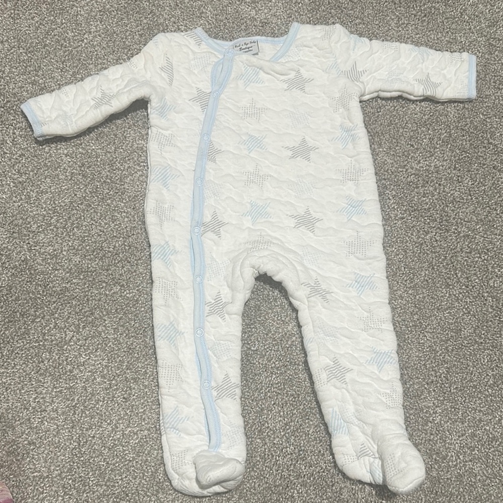 Rock a Bye‎ Baby Boutique Star textured button footie 6-9 months